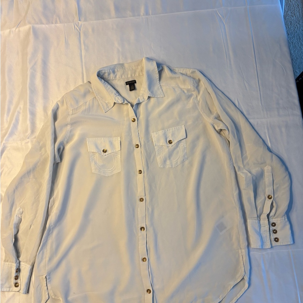 True Religion Ivory Top Size L Long Sleeve, bottoms